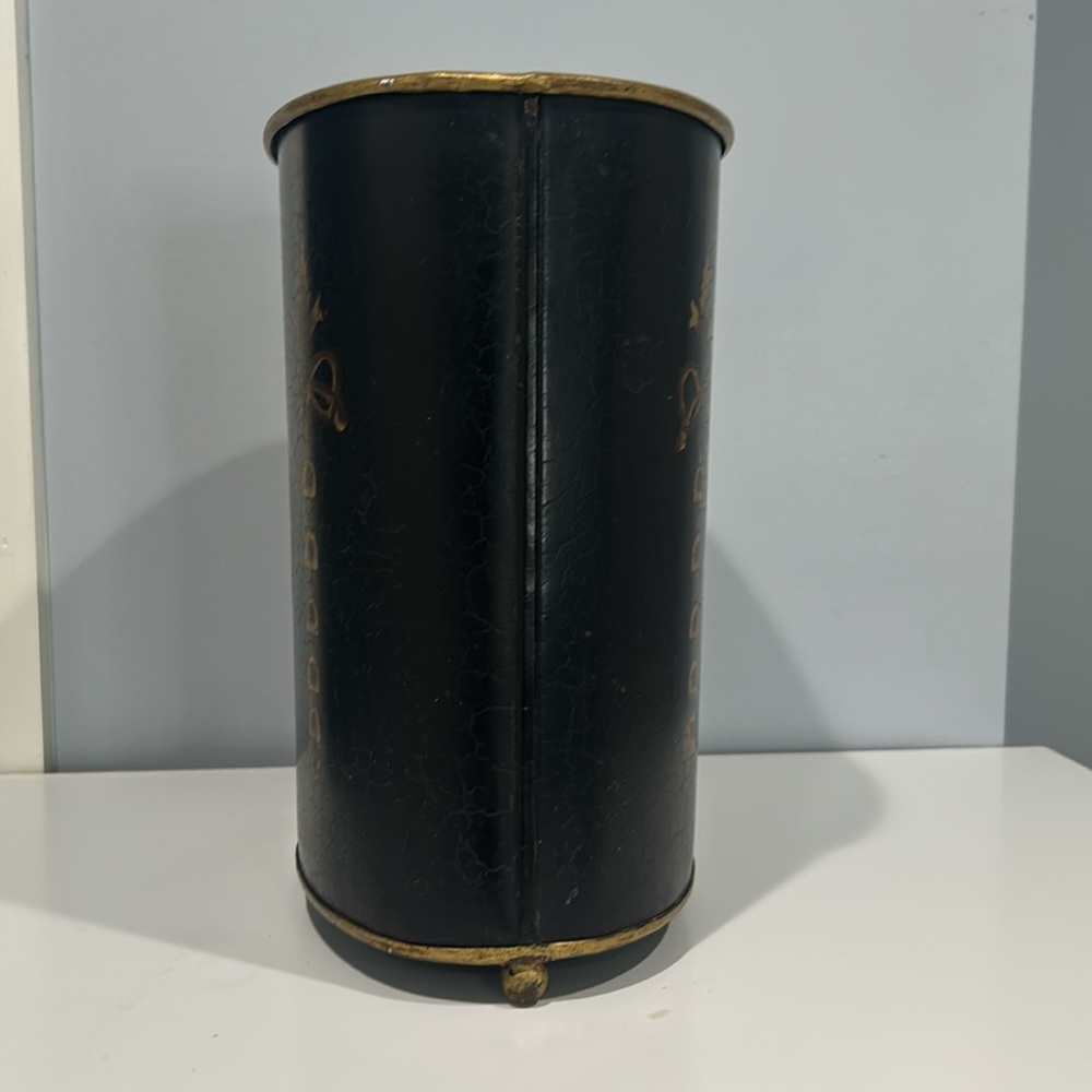 Chelsea House black lacquered waste paper can - Picture 2 of 5
